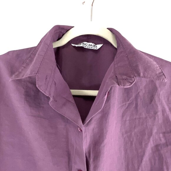 Big Dart Womens Button-Up Long Sleeve Shirt Purple Sz 12 Office Career Corp Core - Picture 7 of 11